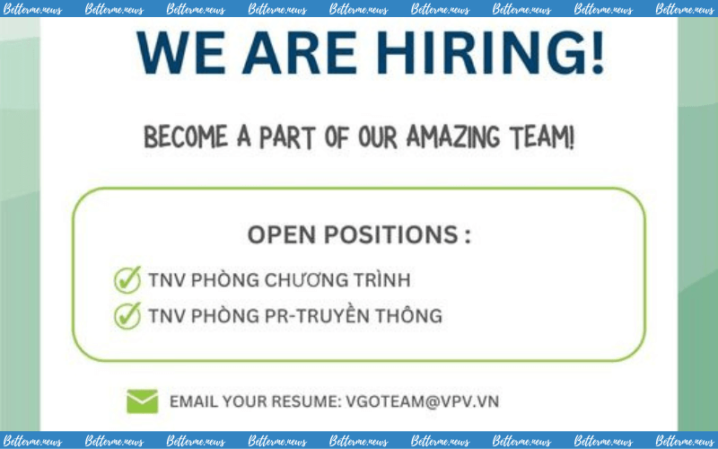 img of Vietnam Global Outreach Mở Đơn Tuyển Tình Nguyện Viên