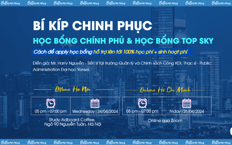 img of Hội Thảo “Bí Kíp Apply Học Bổng Chính Phủ, Học Bổng Top SKY” Cùng Tiến Sĩ Harry