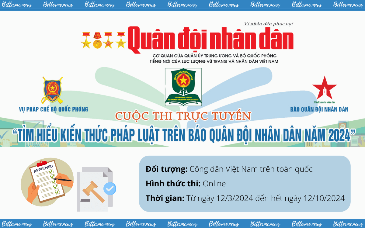 img of Cuộc Thi Online “Tìm Hiểu Kiến Thức Pháp Luật Trên Báo Quân Đội Nhân Dân” 2024 Chính Thức Phát Động